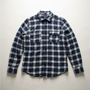 Volcom Navy and White Plaid Button Down Shirt